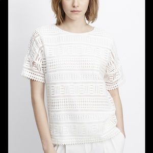 Vince Geometric Lace Shirt